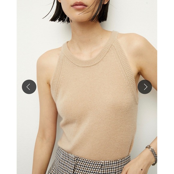 Veronica Beard Cashmere Halter Neck Sweater Tank Camel Tan XS - Picture 2 of 9